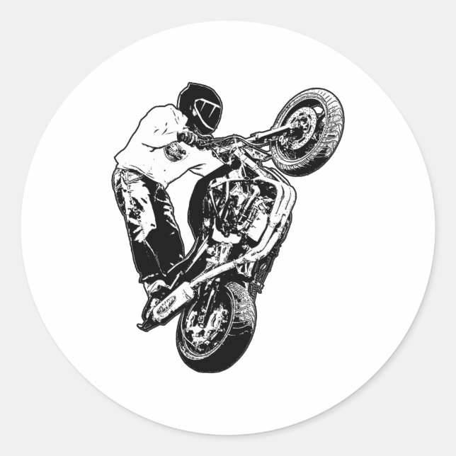 Motorcycle   classic round sticker (Front)