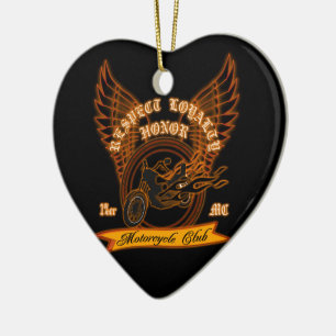 Motorcycle Club Badge Ceramic Ornament
