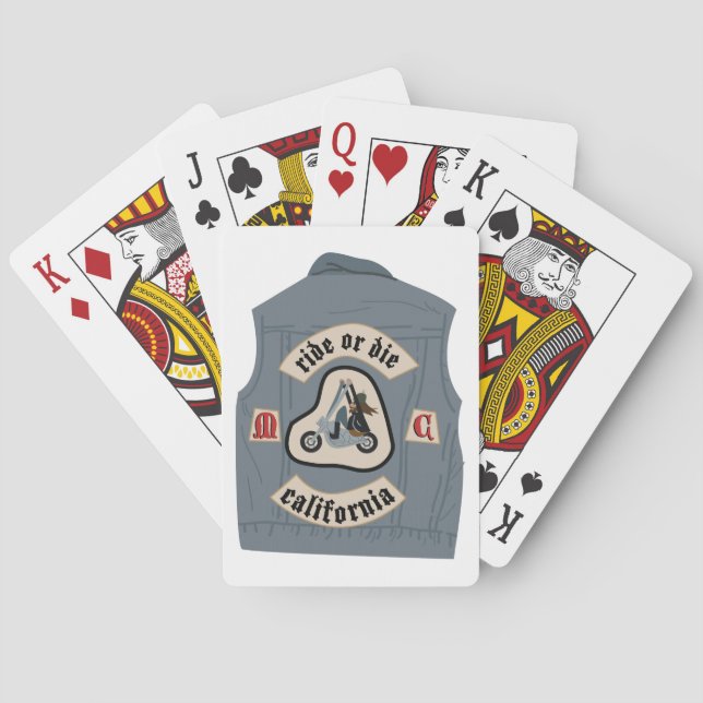 Motorcycle Club Vest Poker Cards (Back)
