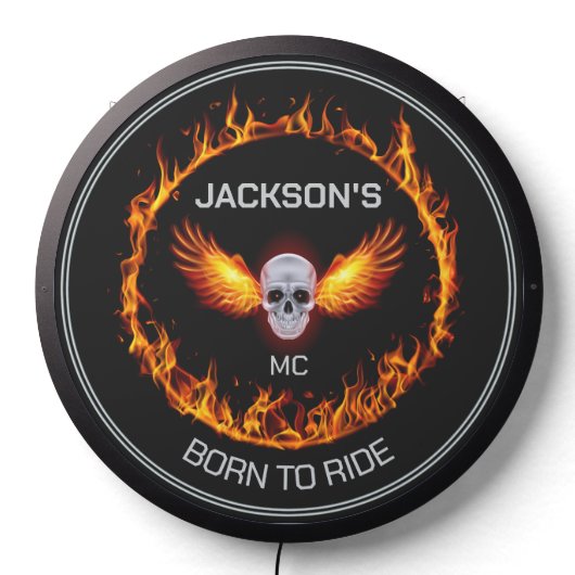 Motorcycle Club With Slogan or Motto LED SIGN (Lights Off)