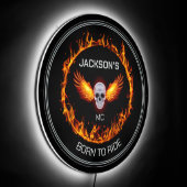 Motorcycle Club With Slogan or Motto LED SIGN (Angle)