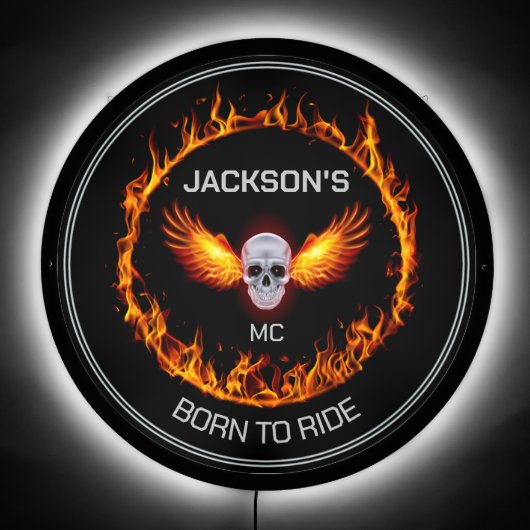 Motorcycle Club With Slogan or Motto LED SIGN (Front)