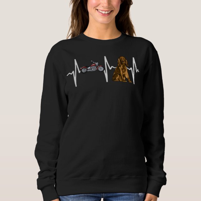Motorcycle Cocker Spaniel Heartbeat Dog Sweatshirt (Front)