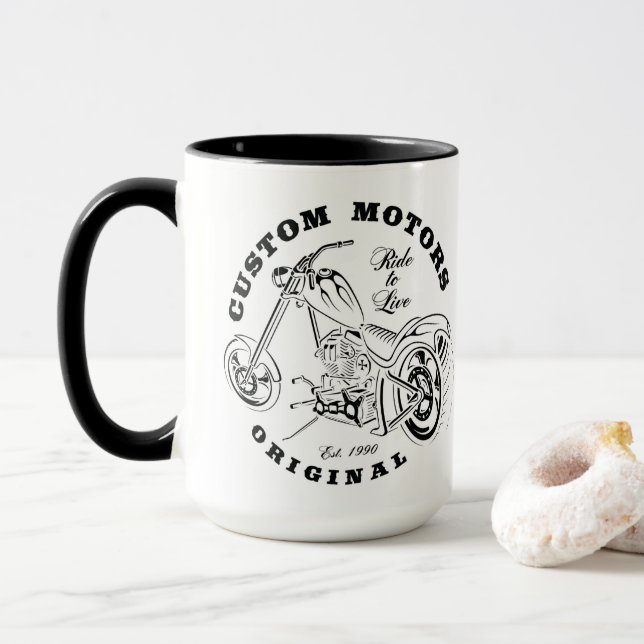 Motorcycle Coffee Cup (With Donut)
