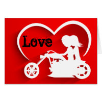 Motorcycle Couple LOVE Happy Valentine's Day Card
