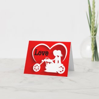 Motorcycle Couple LOVE Happy Valentine's Day Holiday Card