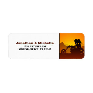 Motorcycle Couple Mountain Sunset/Sunrise Address Label