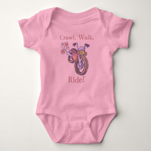 Enfant sauvage logo-biker slogan layette bébé motard babygrow pink-clearance 