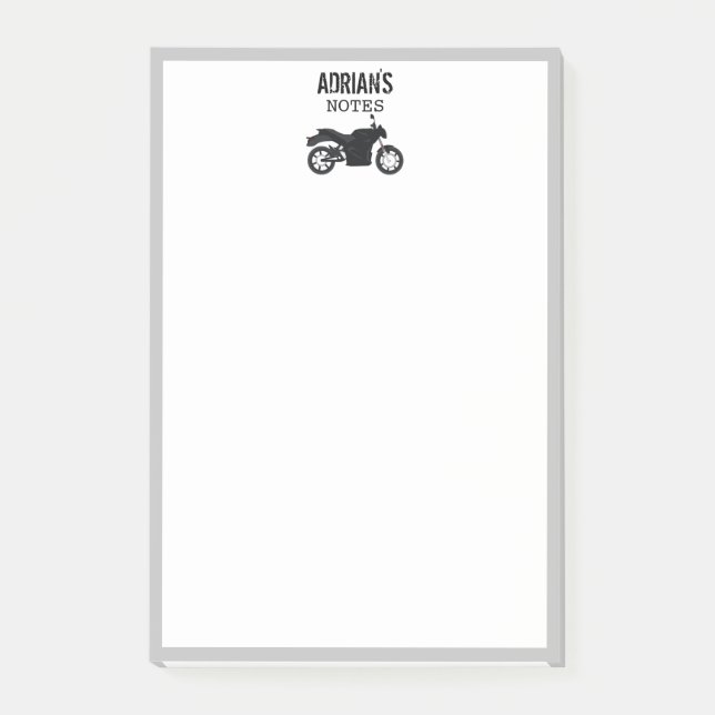 Motorcycle Custom Name & Text Post-it Notes (Front)