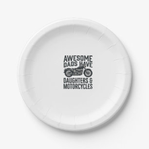 Motorcycle Dad Daughters Quote Vintage Vector Desi Paper Plates