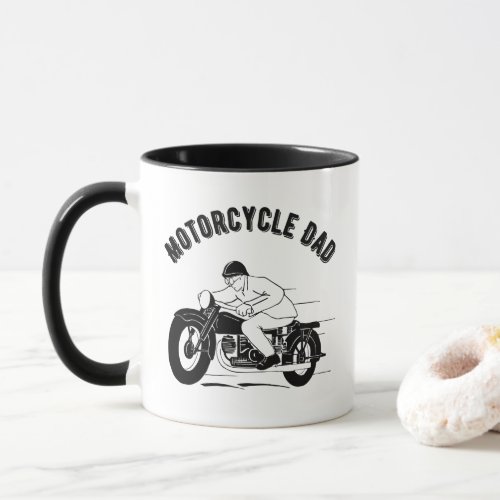 Motorcycle Dad with Vintage Retro Motorbike Mug