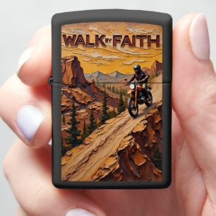 Motorcycle Desert Path Walk By Faith Zippo Lighter