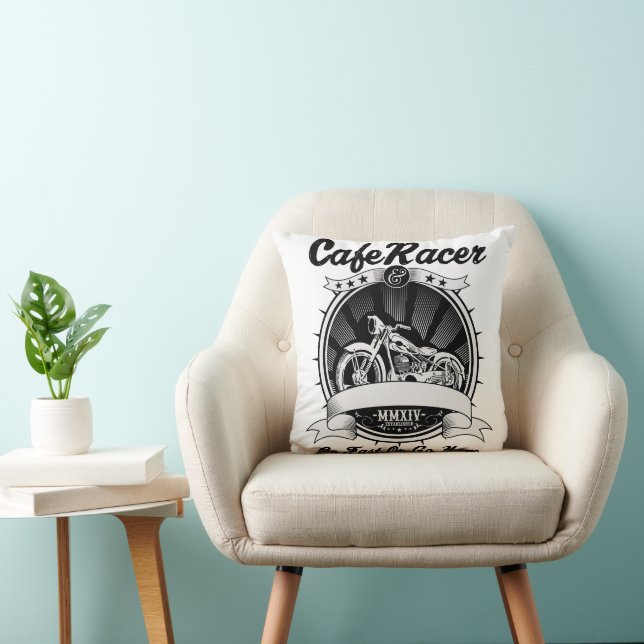 Motorcycle Design Throw Pillow (Chair)