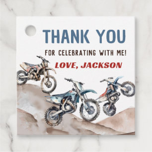 Motorcycle Dirt Bike Birthday Favor Tags