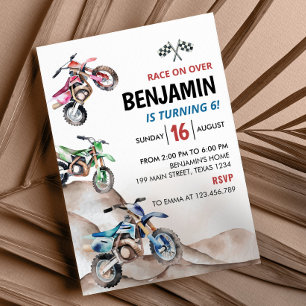 Motorcycle Dirt Bike Birthday Invitation