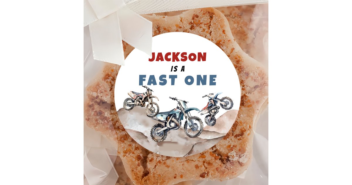 Motorcycle Dirt Bike Birthday Sticker | Zazzle