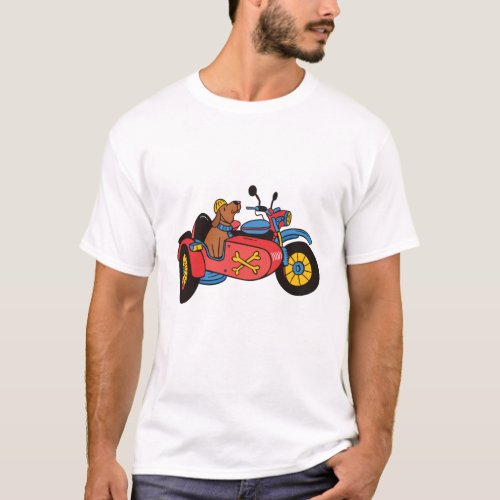Motorcycle Dog in sidecar T_Shirt