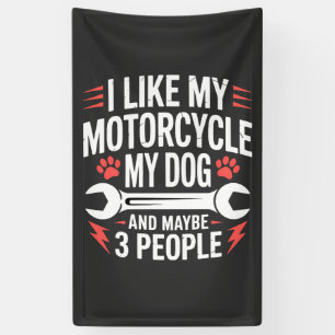Motorcycle Dog Owner Humor Banner