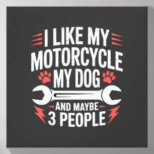 Motorcycle Dog Owner Humor Canvas Photo Tile