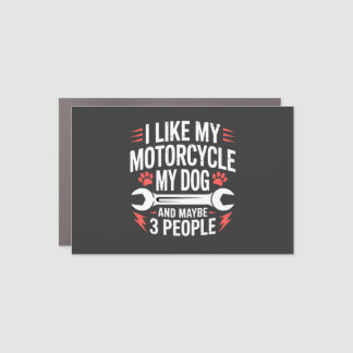 Motorcycle Dog Owner Humor Car Magnet