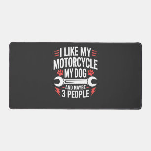 Motorcycle Dog Owner Humor Desk Mat
