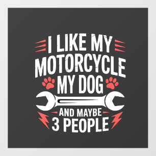 Motorcycle Dog Owner Humor Floor Decals