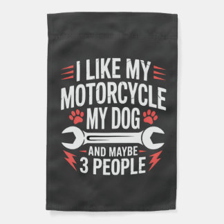 Motorcycle Dog Owner Humor Garden Flag