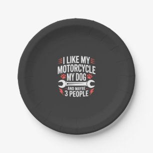 Motorcycle Dog Owner Humor Paper Plates