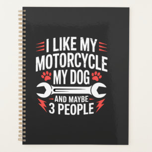 Motorcycle Dog Owner Humor Planner