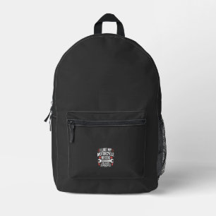 Motorcycle Dog Owner Humor Printed Backpack