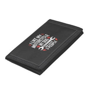 Motorcycle Dog Owner Humor Tri-fold Wallet