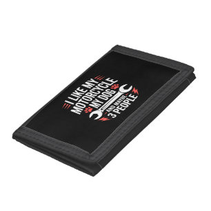 Motorcycle Dog Owner Humor Tri-fold Wallet