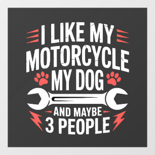 Motorcycle Dog Owner Humor Window Cling