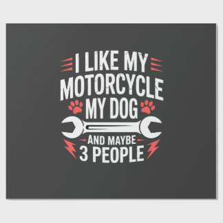 Motorcycle Dog Owner Humor Wrapping Paper