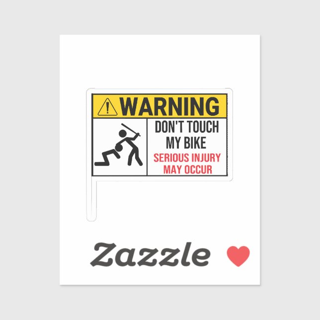 Motorcycle Don’t Touch My Bike Warning Don’t Touch Sticker (Sheet)