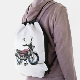 Motorcycle Drawstring Bag