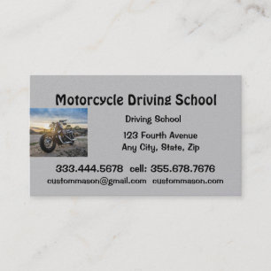 Motorcycle Driving School Lessons Business Card