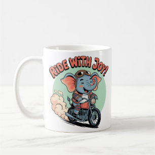 Motorcycle Elephant Tattoo Funny Biker Coffee Mug