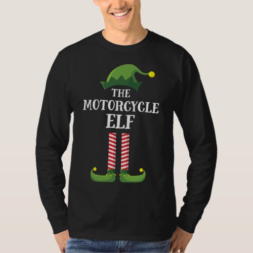 Motorcycle Elf Matching Family Group Christmas Par T_Shirt