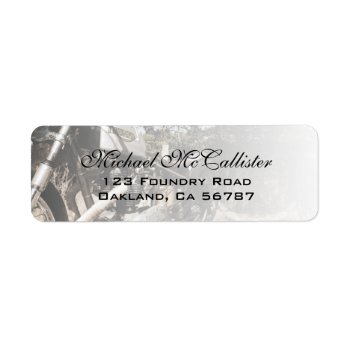 Motorcycle Engine Custom Address Labels by oddlotpaperie at Zazzle