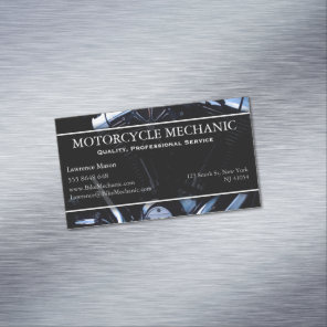 Motorcycle Engine Photo - Magnetic Business Card