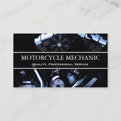 Motorcycle Engine Photo _ Mechanic Business Card