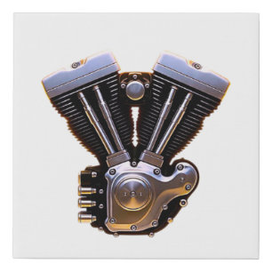 Motorcycle Engine Poster Print