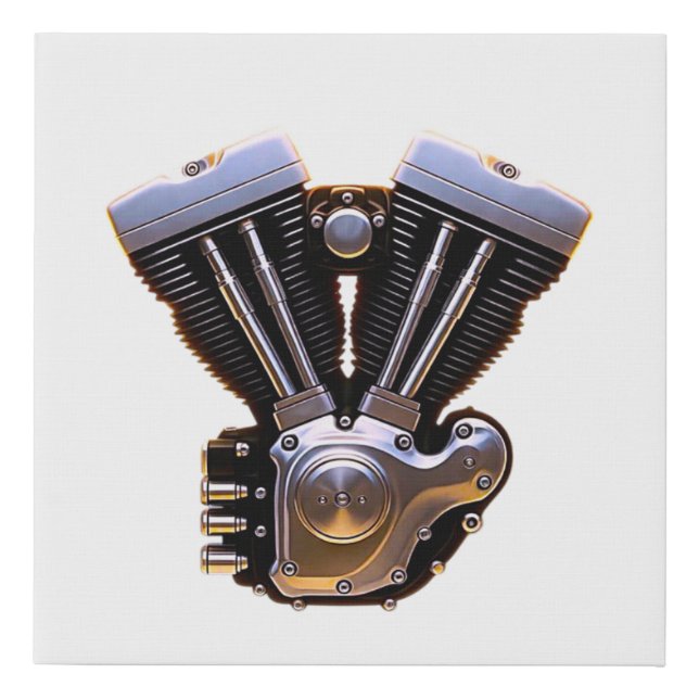 Motorcycle Engine Poster Print (Front)