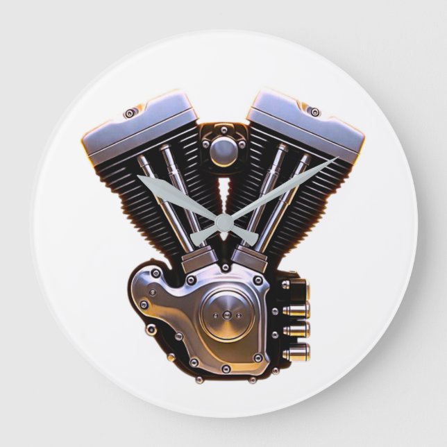 Motorcycle Engine Wall Clock (Front)