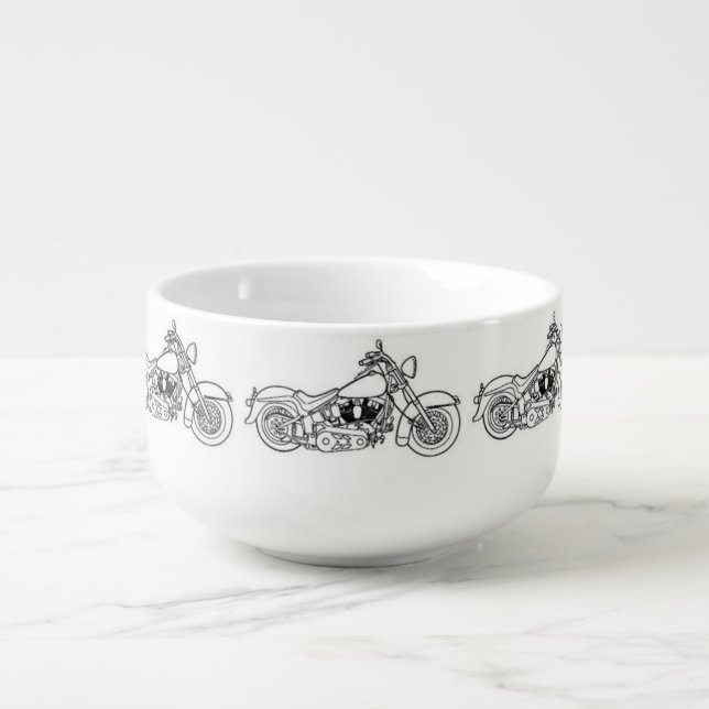 **MOTORCYCLE ENTHUSIAST'S** SOUP BOWL OR MUG (Front)
