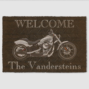 Motorcycle Family Name Welcome Door Mat