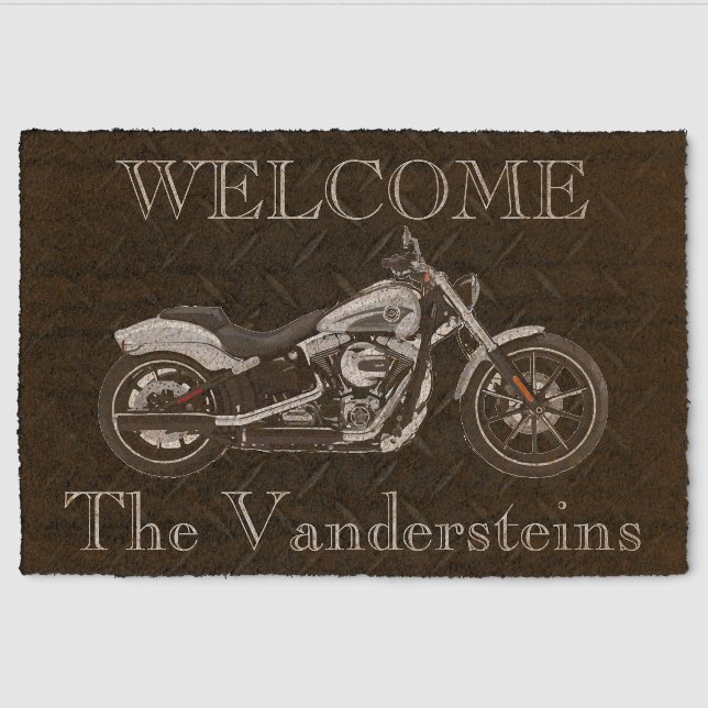 Motorcycle Family Name Welcome Door Mat (Front)