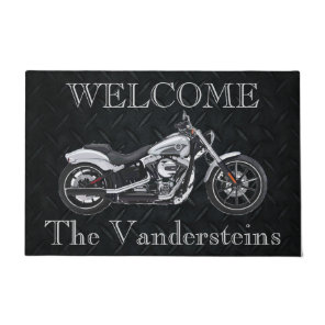 Motorcycle Family Name Welcome Door Mat