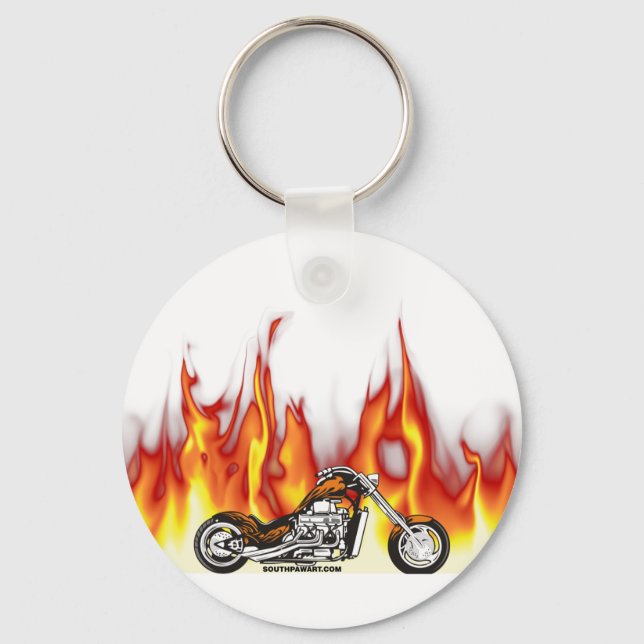 Motorcycle Fire Keychain (Front)